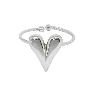 Stainless Steel Ring Hart - verstelbaar
