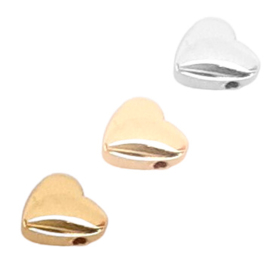 Hematiet Kralen Hart 6x2mm - Goud of Zilverkleur - 7 stuks