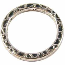 Metalen Tussenzetsel Ring, Rond 2 zijdig bewerkt - 22mm Zilverkleur