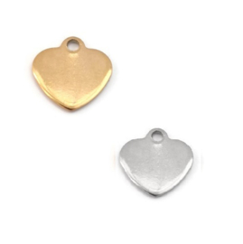 RVS Roestvrij Staal Hanger Hart - Goudkleur of Zilverkleur