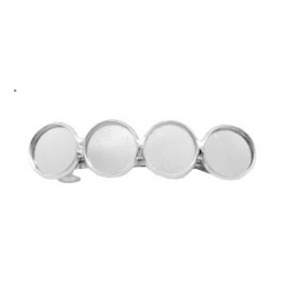 Haarknip voor 12mm cabochons - Zilverkleur met 4 settings