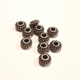 Metalen Kraal Antiek Bronskleur - 6x3mm - 10 stuks