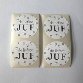 Sticker rond | De liefste juf | 5 stuks