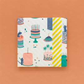 Cadeaupapier rol | Birthday Cake - Stripe Summer Yellow | 30 cm x 2 meter