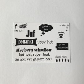 Kaart A7 | Bedankt voor het leuke school | per stuk