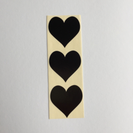 Sticker hartje | zwart | 30 stuks