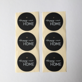 Sticker rond | Happy new home | 10 stuks