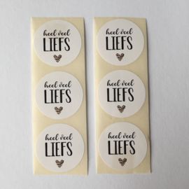 Sticker rond | Heel veel liefs (tijgerprint) | 10 stuks