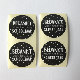 Sticker rond | Bedankt voor het fijne schooljaar | 5 stuks