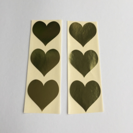 Sticker hart |  goud | 30 stuks