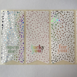 Sticker vaantjes | groot 5 cm pastel mix | 10 stuks