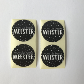 Sticker rond | Voor de beste meester | 5 stuks