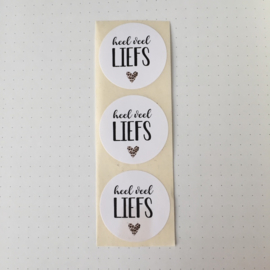 Sticker rond | Heel veel liefs (tijgerprint) | 10 stuks