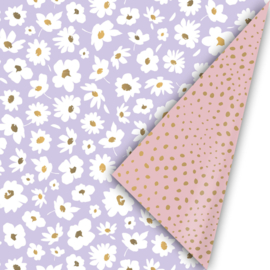 Cadeaupapier rol |Millefleurs lila | 30 cm x 2 meter