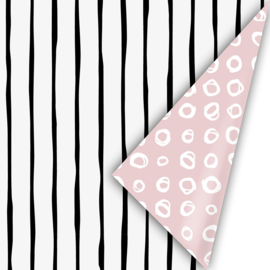 Pakket | stripes & dots wit en roze | 1 stuk