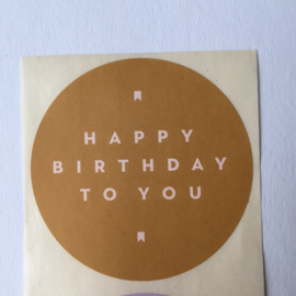 Sticker rond | happy birthday to you mix| 10 stuks