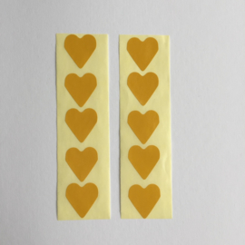 Sticker mini hartje | oker geel | 30 stuks