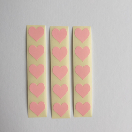 Sticker mini hartje - pastel roze - 30 stuks
