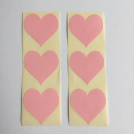 Sticker hart | pastel roze | 30 stuks