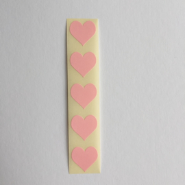 Sticker mini hartje - pastel roze - 30 stuks