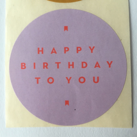 Sticker rond | happy birthday to you mix| 10 stuks