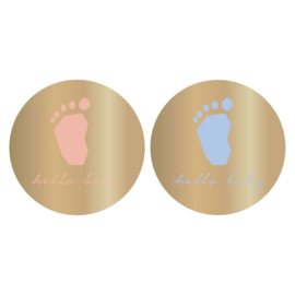 Sticker rond | Baby Boy blauw | 10 stuks