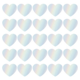 Sticker hartje | groot 5 cm holografisch folie | 10 stuks