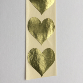 Sticker hart |  goud | 30 stuks