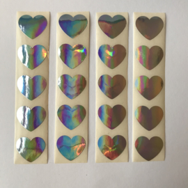 Sticker mini hartje | holografisch folie | 10 stuks