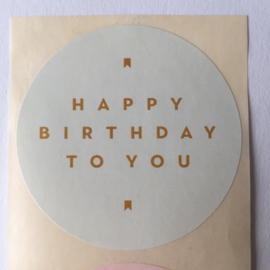 Sticker rond | happy birthday to you mix| 10 stuks