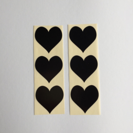 Sticker hartje | zwart | 30 stuks
