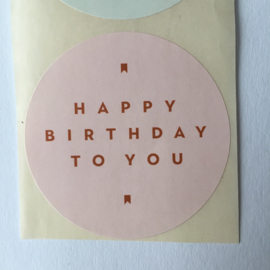 Sticker rond | happy birthday to you mix| 10 stuks