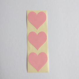 Sticker hart | pastel roze | 30 stuks