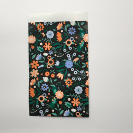 Zakjes  | flower field zwart | 10 stuks