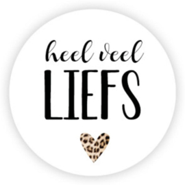 Sticker rond | Heel veel liefs (tijgerprint) | 10 stuks