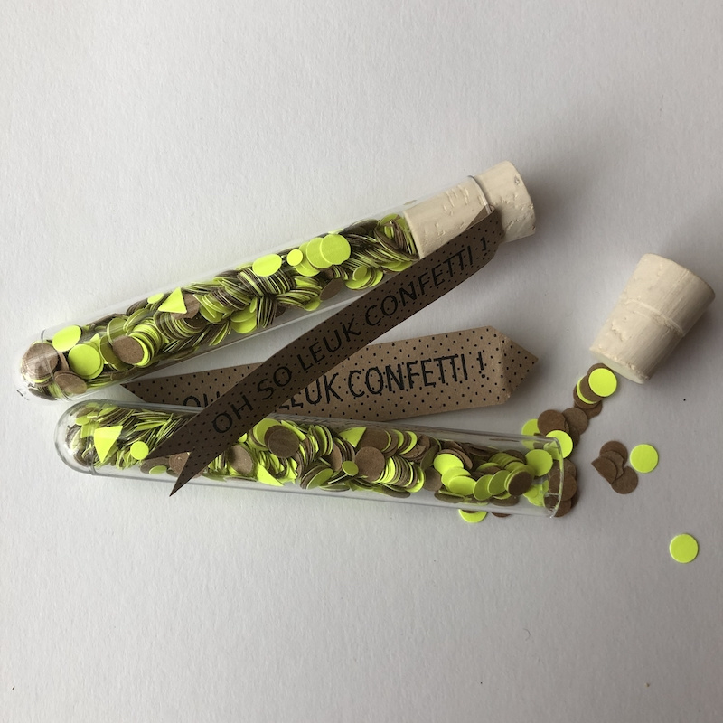 Confetti | buisje | kraft / neon geel |