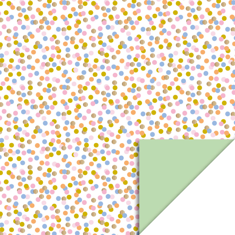 Cadeaupapier rol |Small Confetti Bright - Pistache | 30 cm x 2 meter