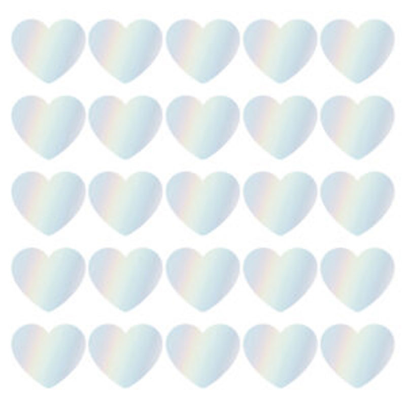 Sticker hartje | groot 5 cm holografisch folie | 10 stuks