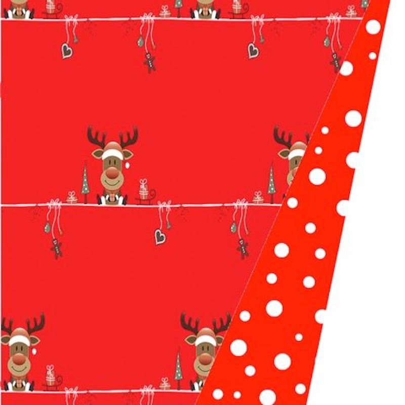 Cadeaupapier rol | Rudolf the red nose reindeer | 30 cm x 2 meter