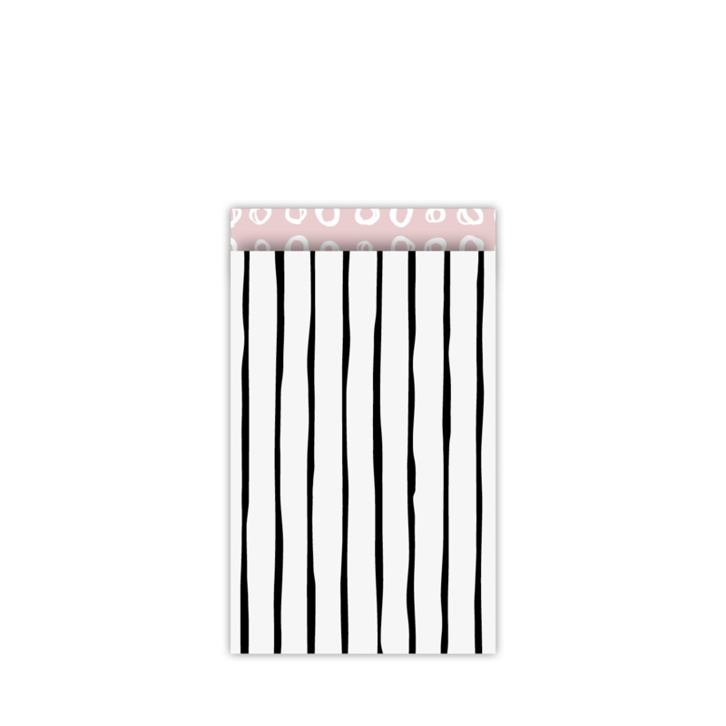 Zakjes | zwart / wit / roze dot design | 10 stuks